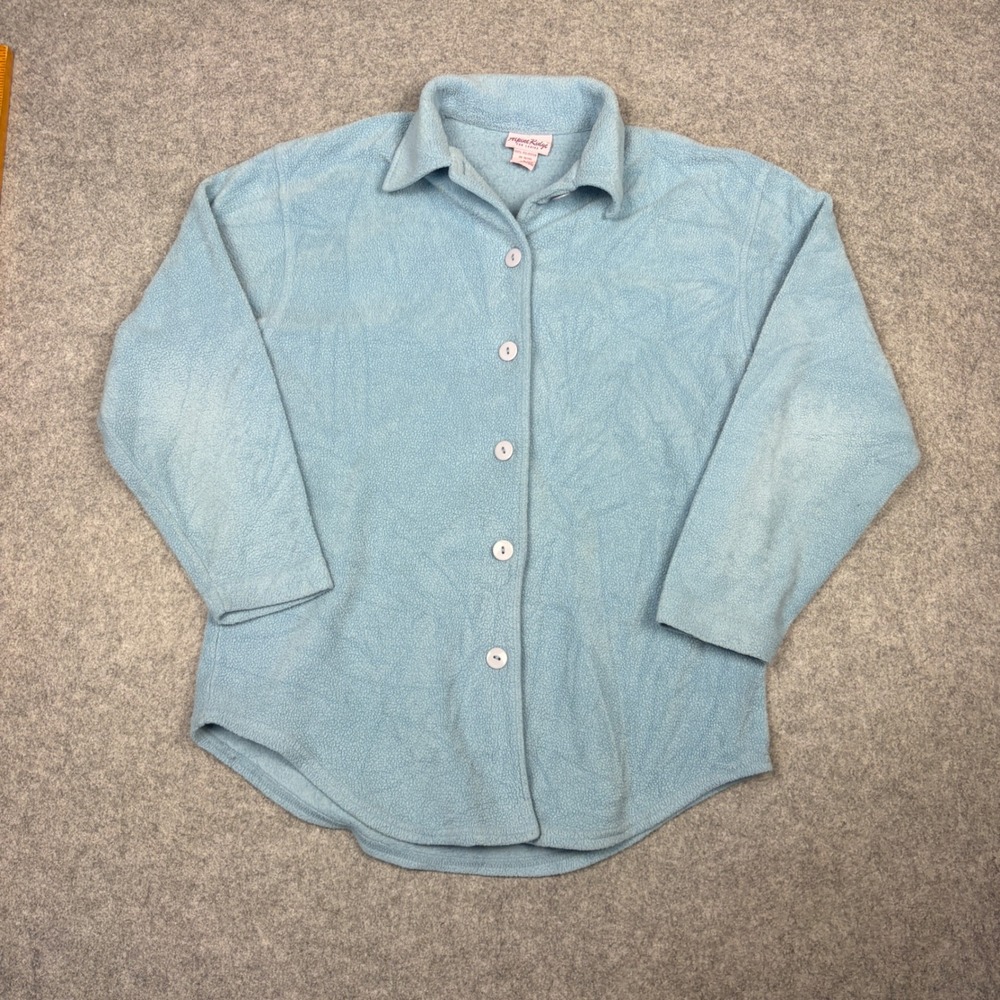 Alpine Ridge Womens Light Blue Fleece Button Up Shirt Long Sleeve Small RN 96283
